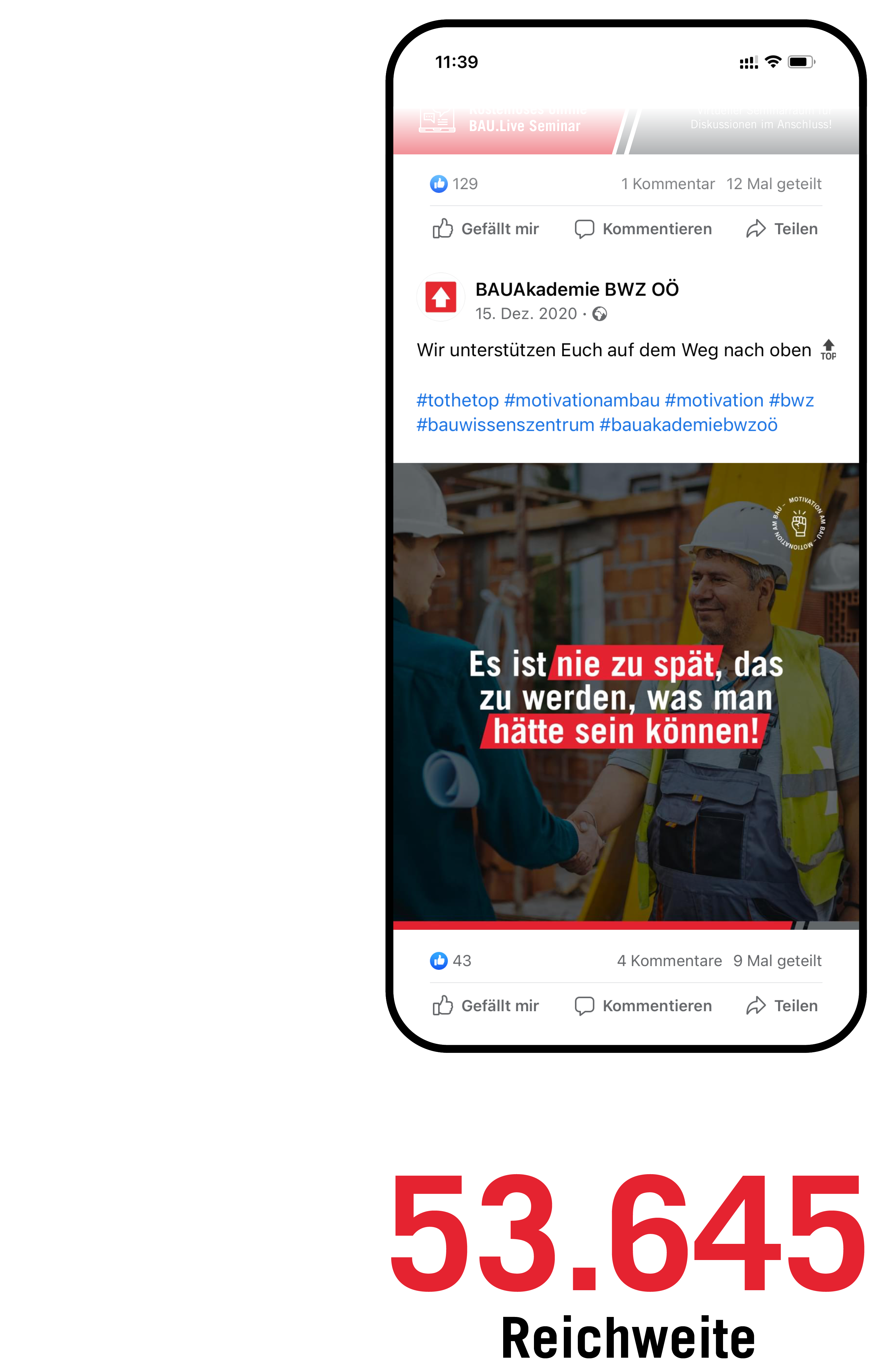 BAUAkademie BWZ OÖ – Social Media Betreuung | MOREMEDIA®