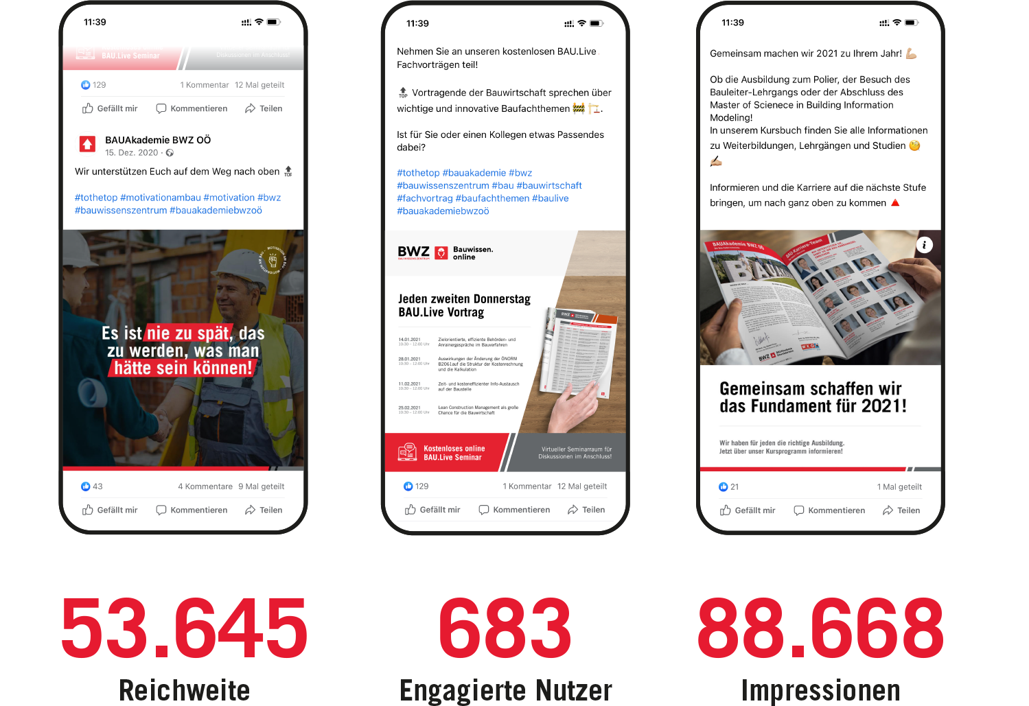 BAUAkademie BWZ OÖ – Social Media Betreuung | MOREMEDIA®
