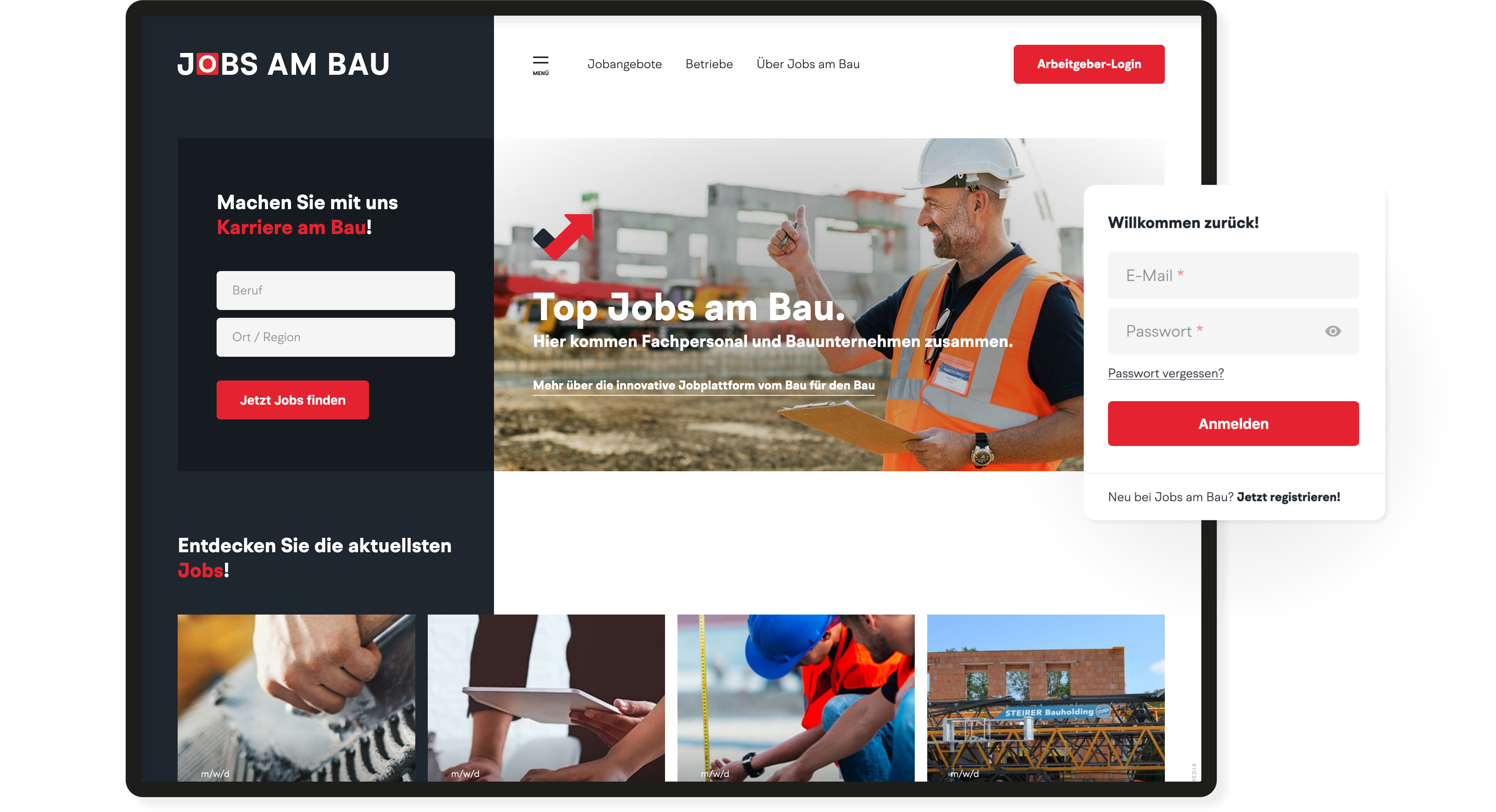 Jobs am Bau – Das neue Bau-Jobportal Österreichs | MOREMEDIA®