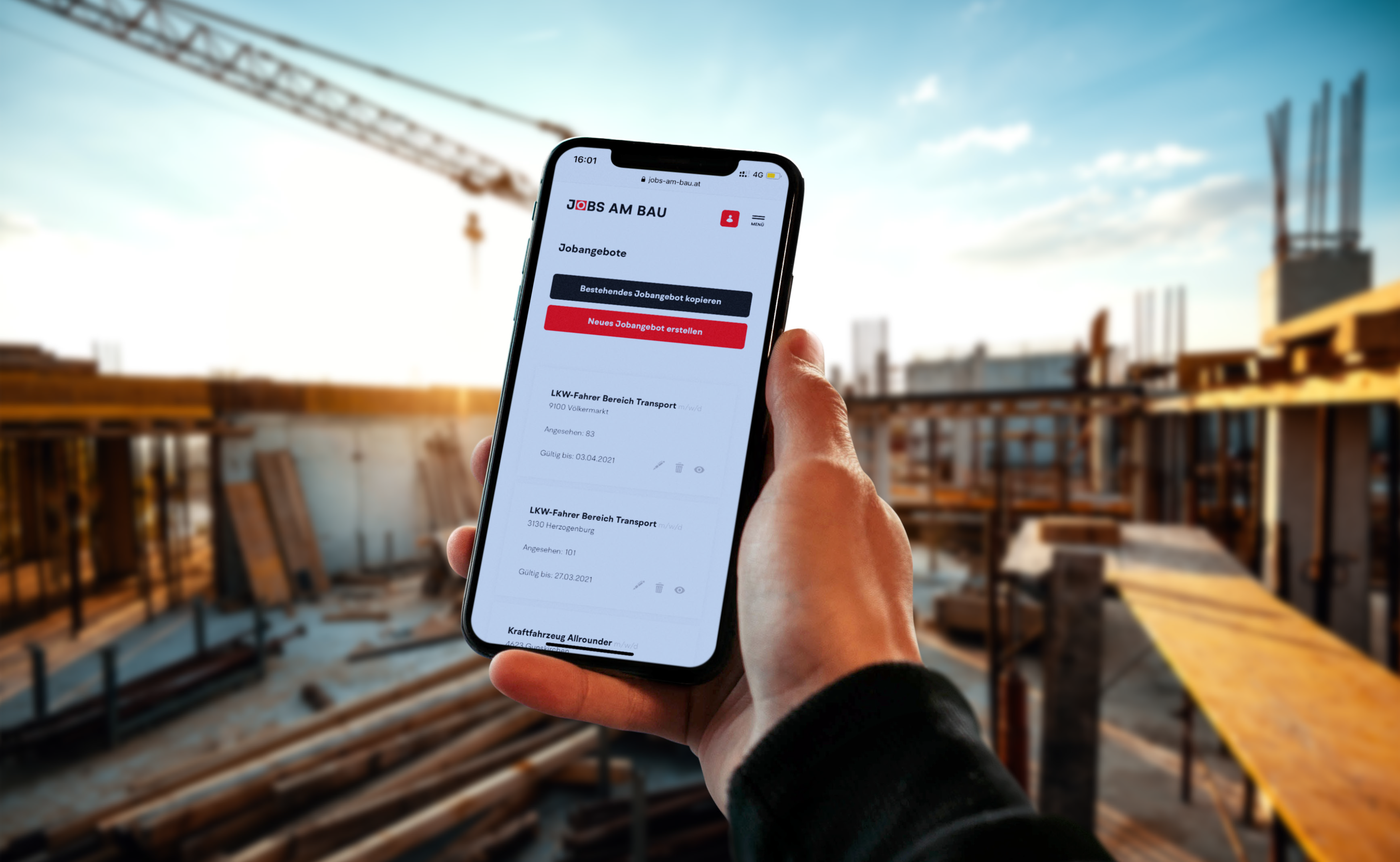 Jobs am Bau – Das neue Bau-Jobportal Österreichs | MOREMEDIA®