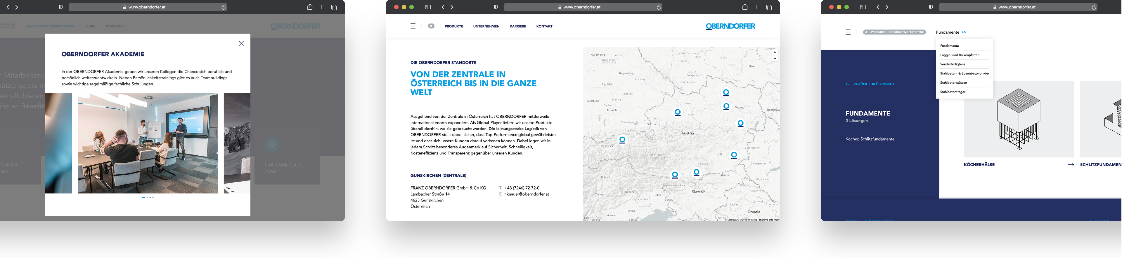 OBERNDORFER – Neue Website für den Pionier im Bereich Betonfertigteile | MOREMEDIA®