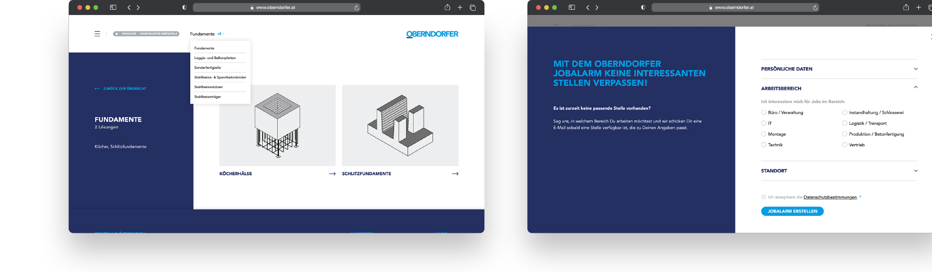 OBERNDORFER – Neue Website für den Pionier im Bereich Betonfertigteile | MOREMEDIA®
