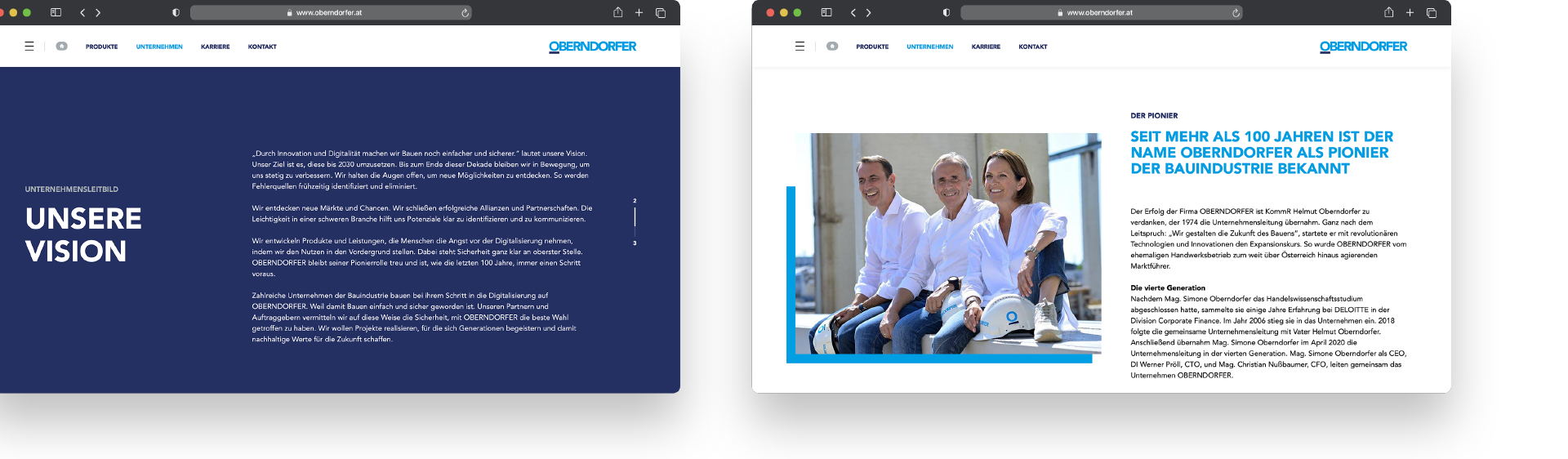 OBERNDORFER – Neue Website für den Pionier im Bereich Betonfertigteile | MOREMEDIA®