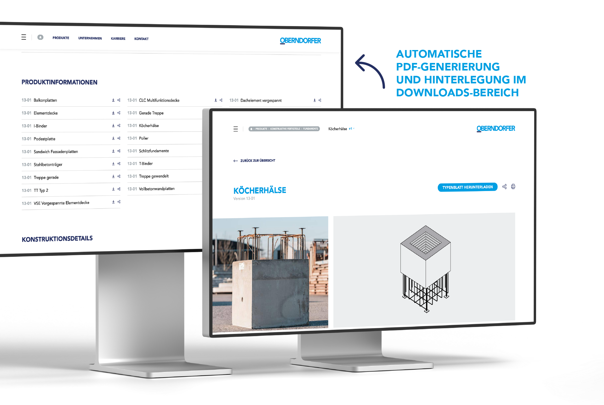 OBERNDORFER – Neue Website für den Pionier im Bereich Betonfertigteile | MOREMEDIA®