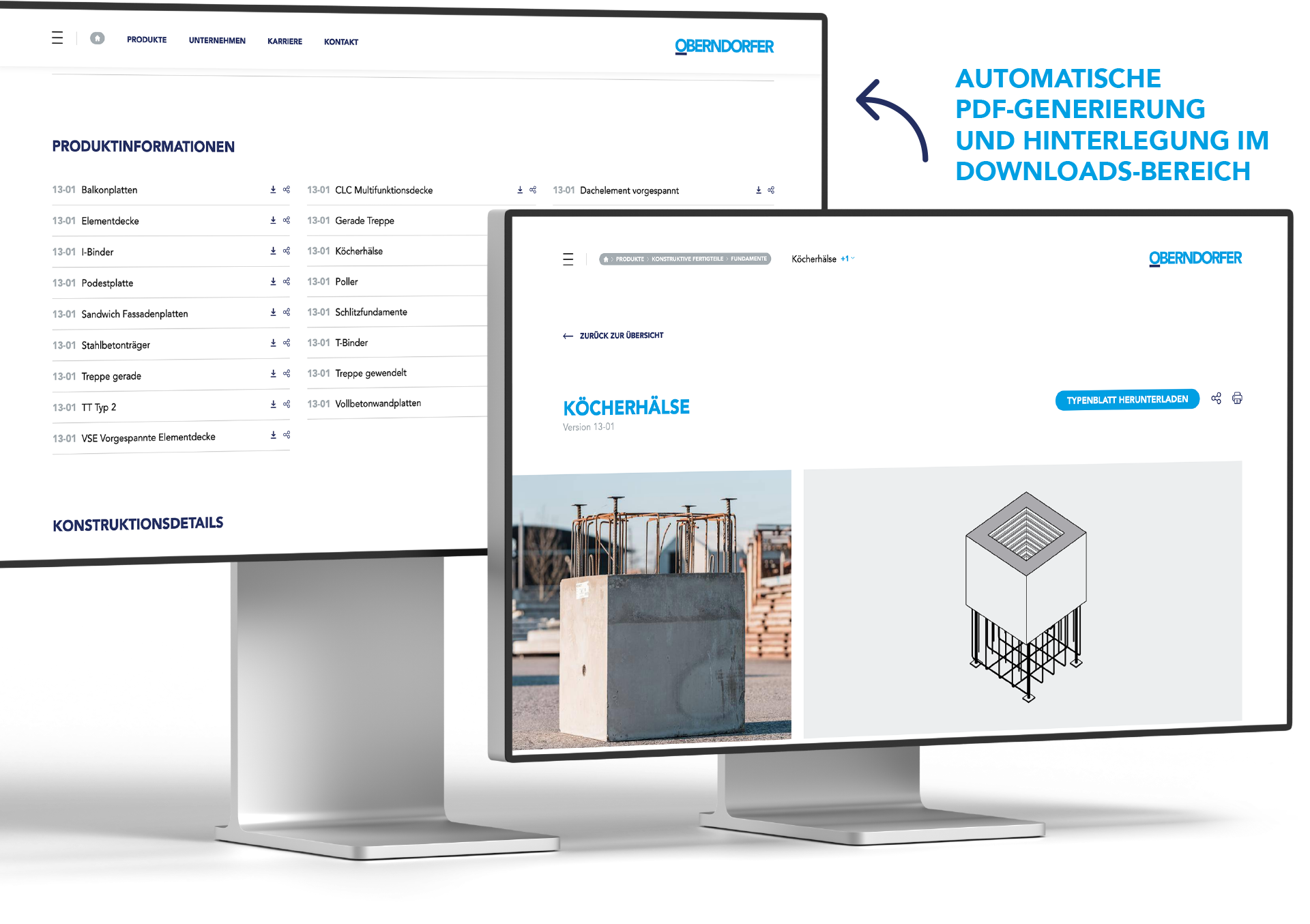 OBERNDORFER – Neue Website für den Pionier im Bereich Betonfertigteile | MOREMEDIA®