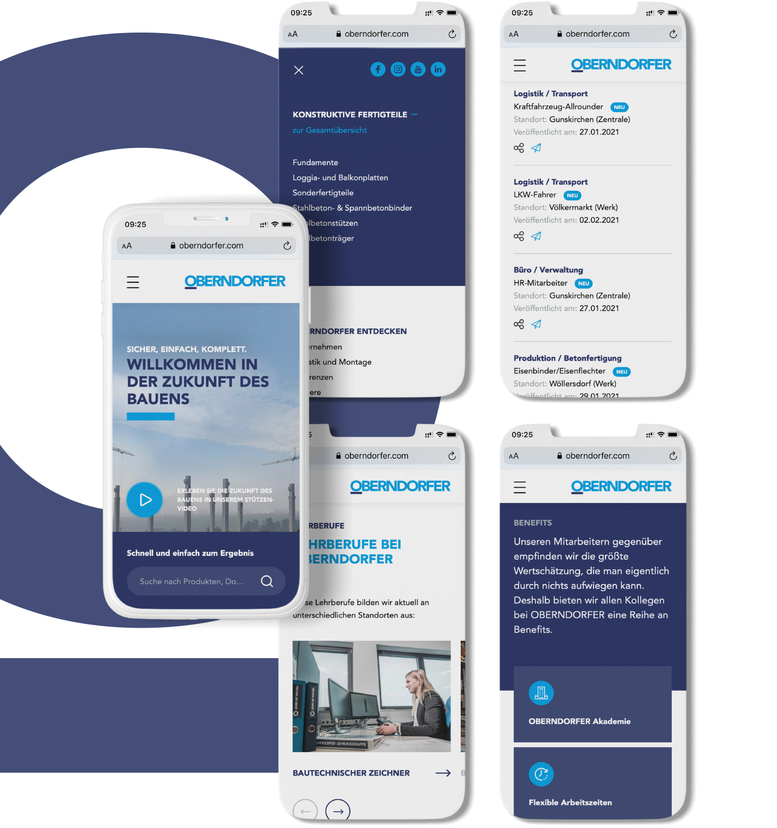OBERNDORFER – Neue Website für den Pionier im Bereich Betonfertigteile | MOREMEDIA®