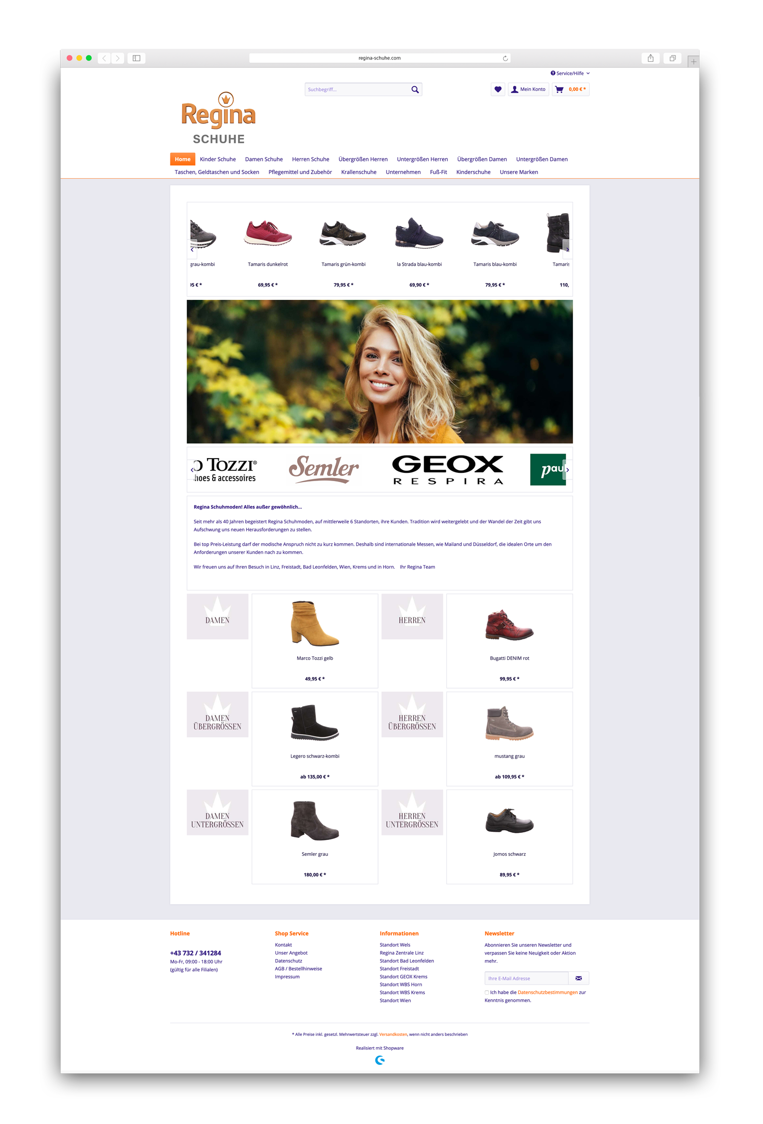 regina schuhe website vorher 5 moremedia werbeagentur linz